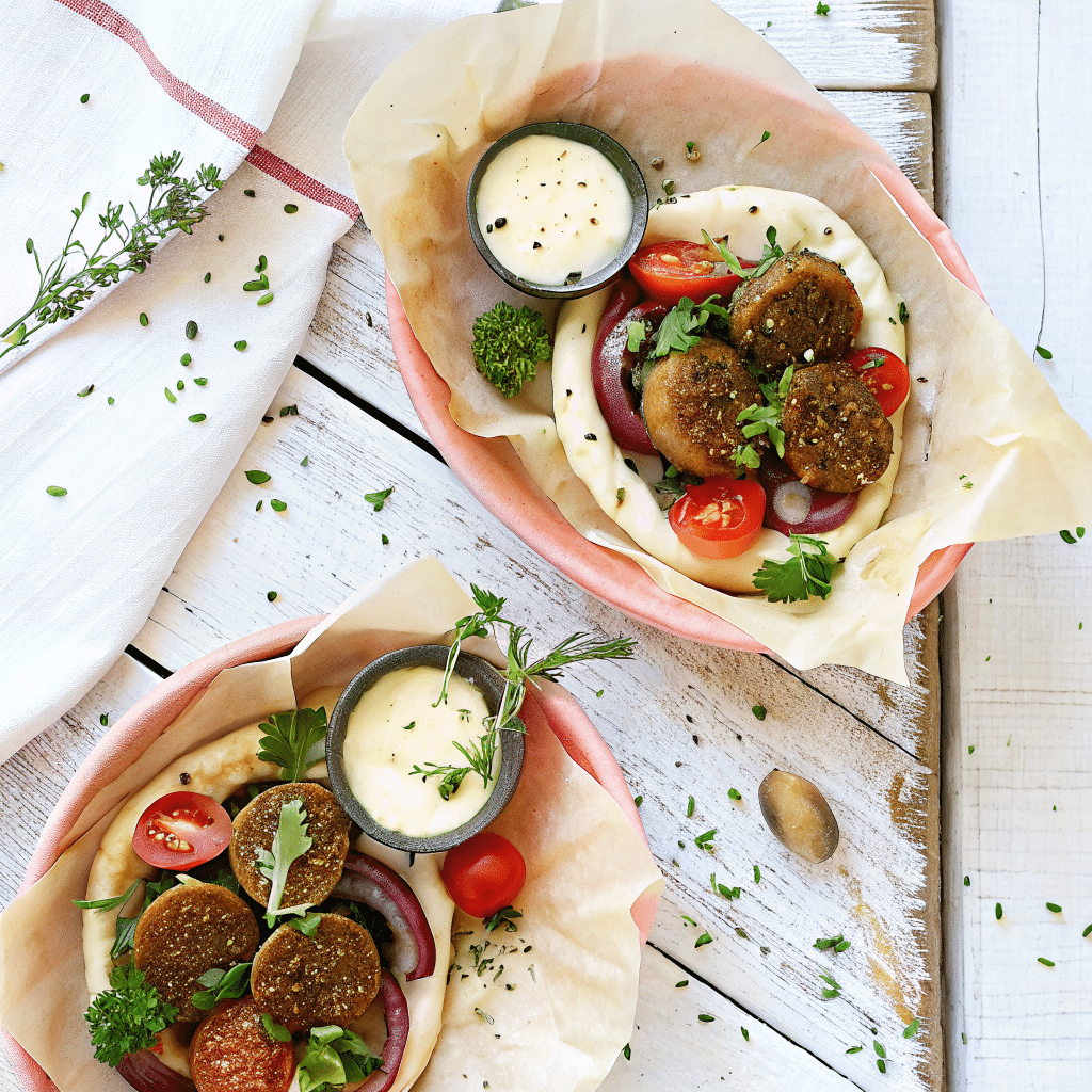 vegan-falafel-recipe (1) Vegan falafel recipe in skillet with crispy golden texture