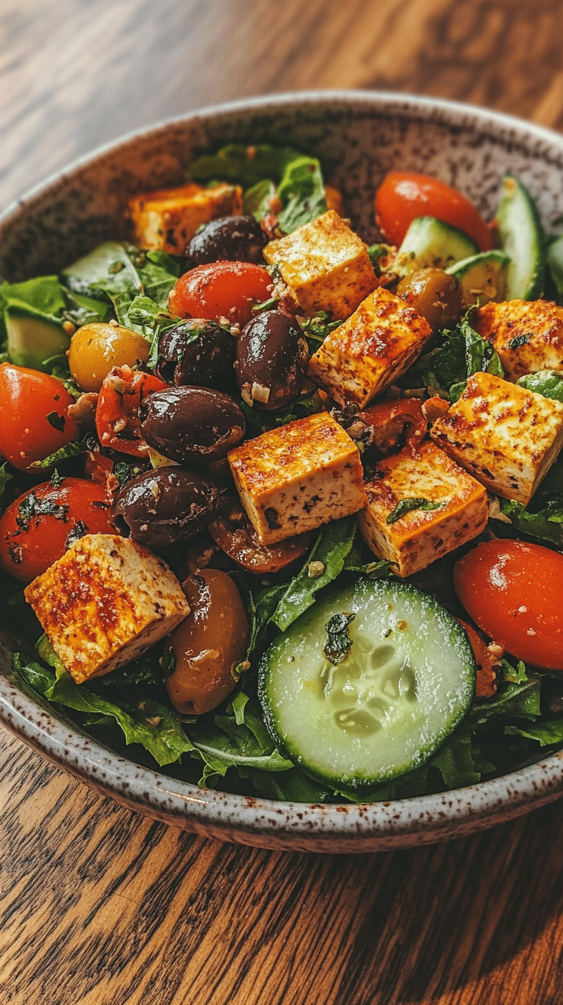 vegan-greek-salad-recipe (4) Healthy vegan Greek salad close-up