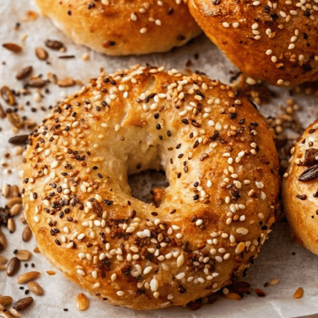 Cottage Cheese Bagels fresh from the oven