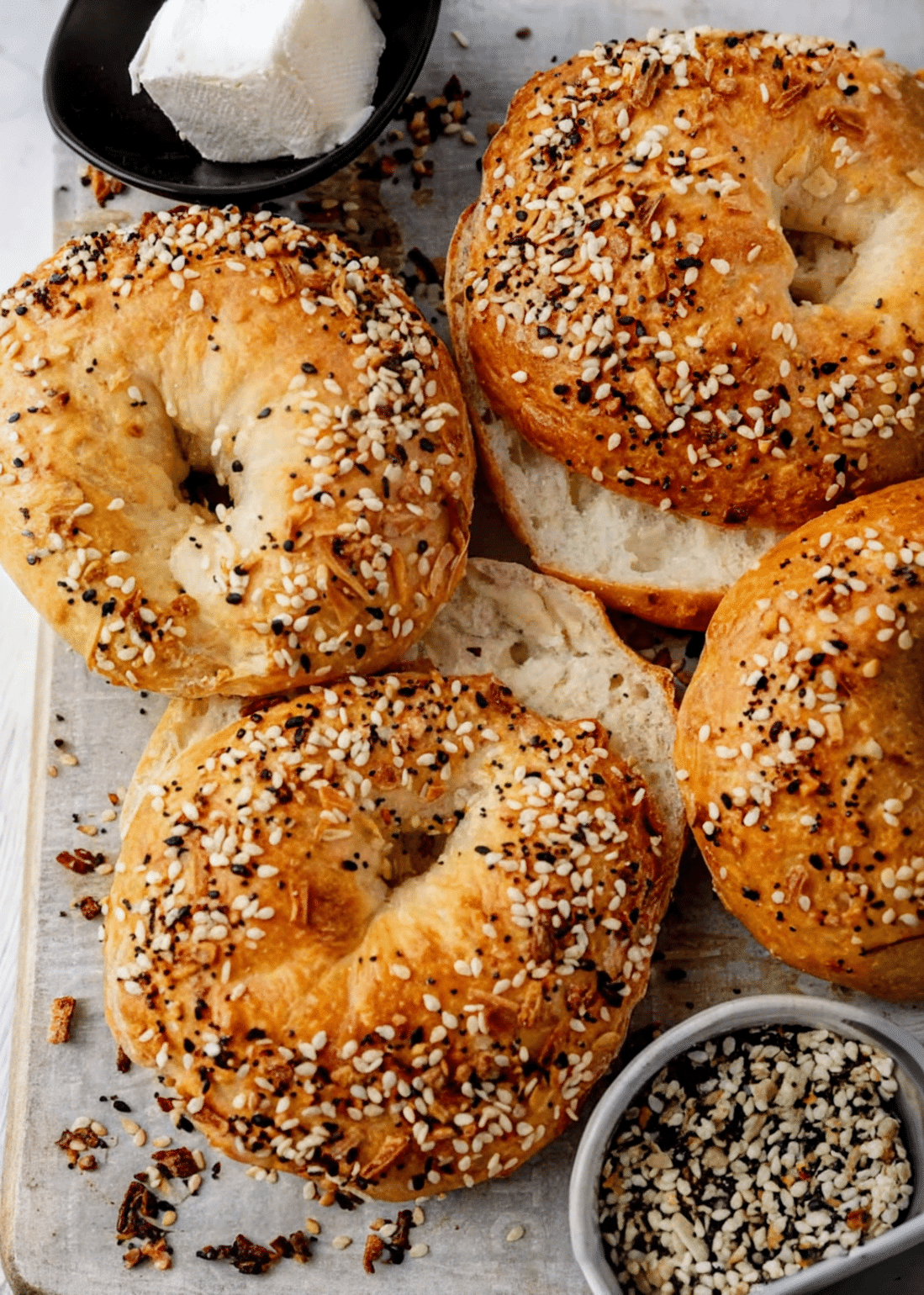 Cottage Cheese Bagels (2) Cottage Cheese Bagels fresh from the oven