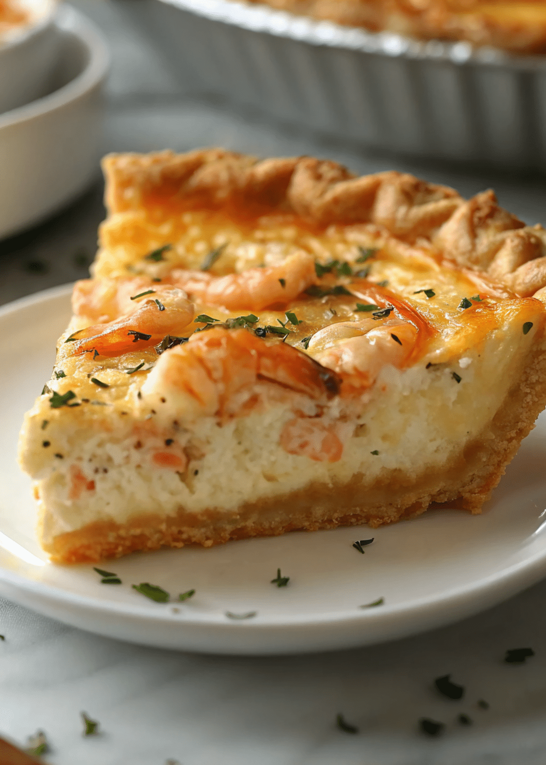 Florida Shrimp Pie baked in a golden crust