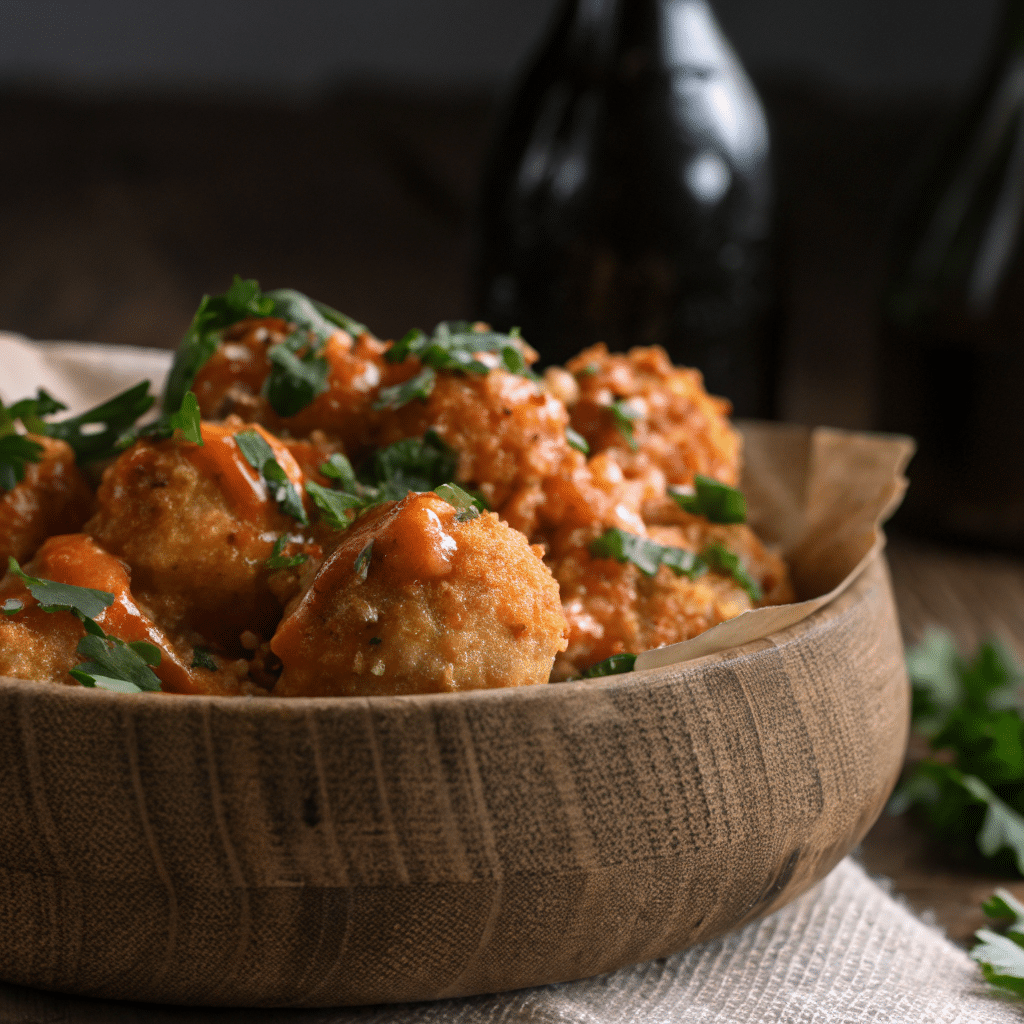 shrimp in skillet with herbs and lemon